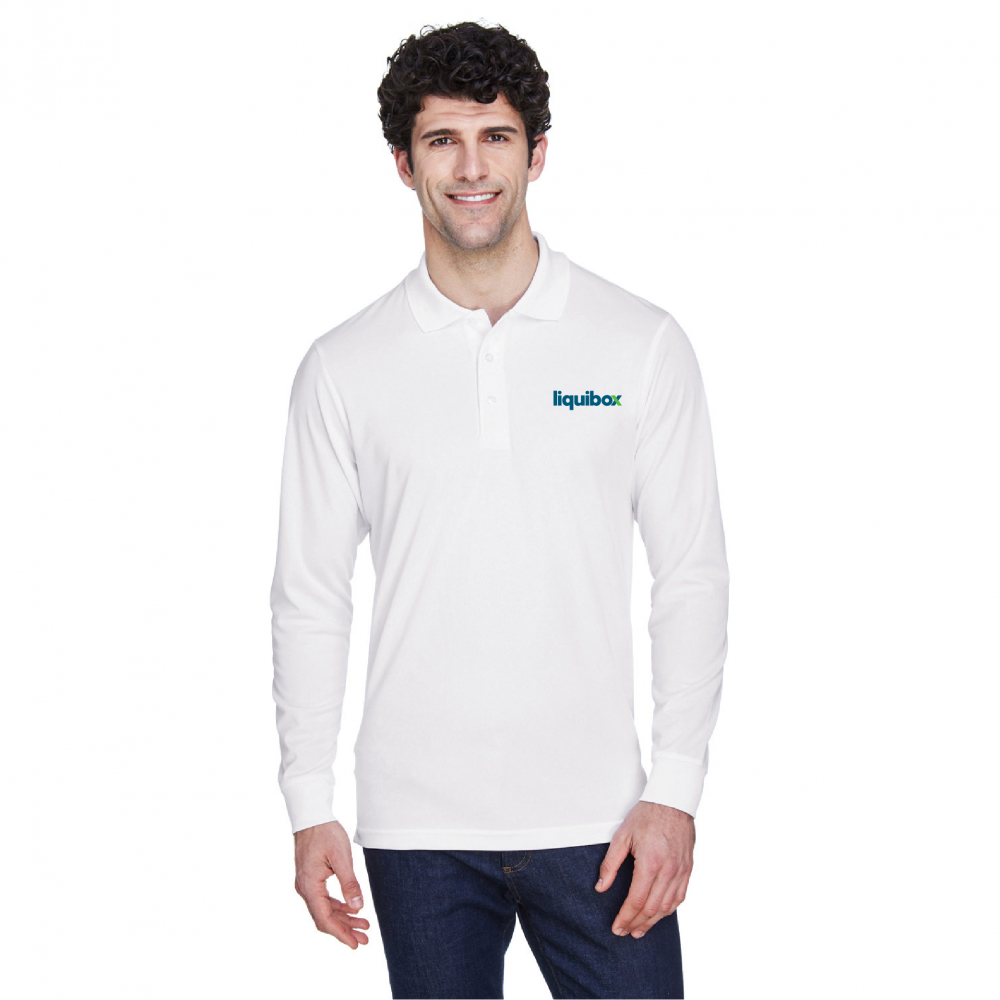 Core 365 Men's Pinnacle Performance Long-Sleeve Piqué Polo
