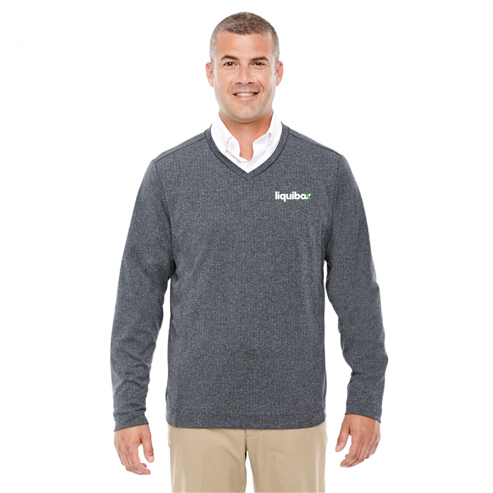 Devon & Jones Adult Fairfield Herringbone V-Neck Pullover