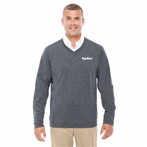 Devon & Jones Adult Fairfield Herringbone V-Neck Pullover